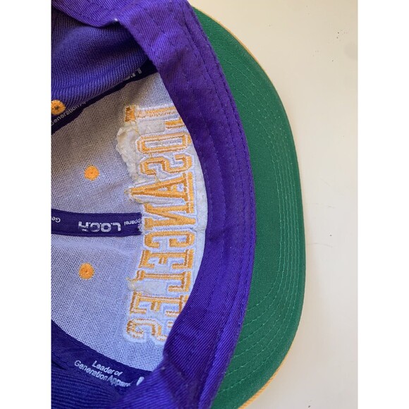 Vintage LOGA Ballcap Snap Back Hat Los Angeles Lakers Purple Gold Y2K Streetware - Picture 7 of 9